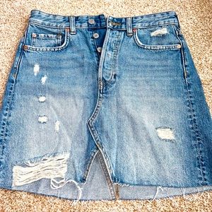 h and m denim skirt